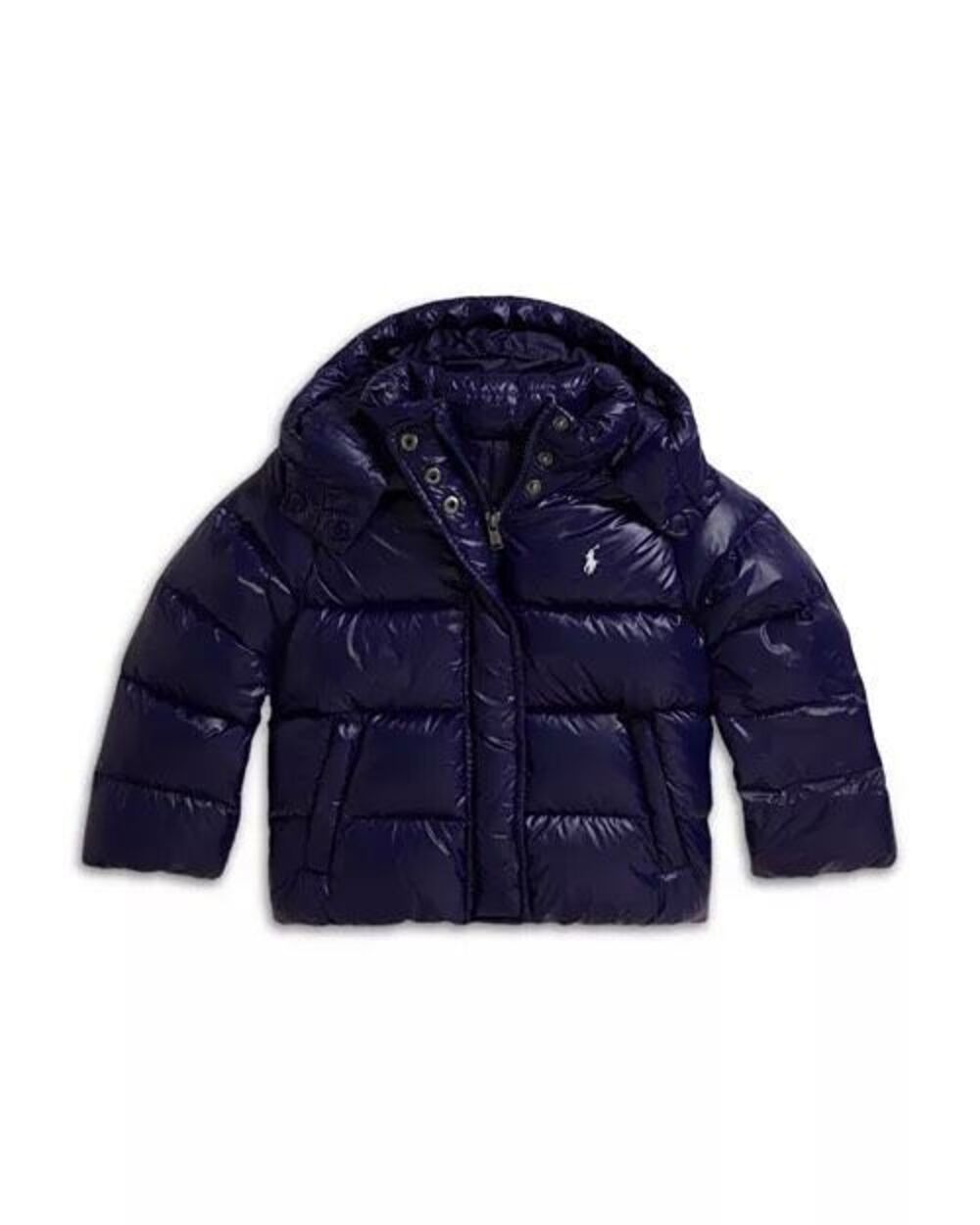 Polo Ralph Lauren Glossy Down Hooded Down Puffer Jacket Newport Navy 2